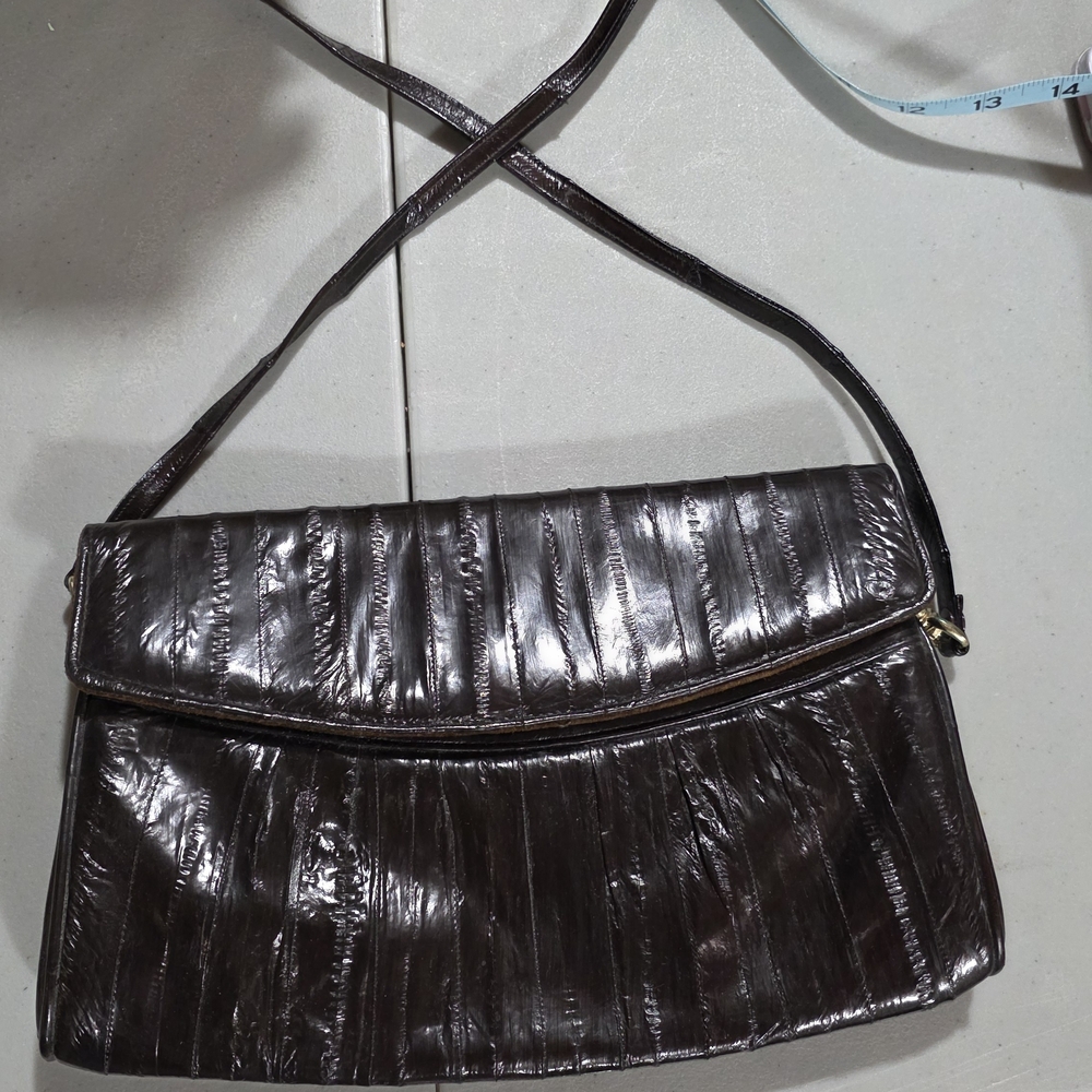 Elegant Brown Eel Skin Women's Bag